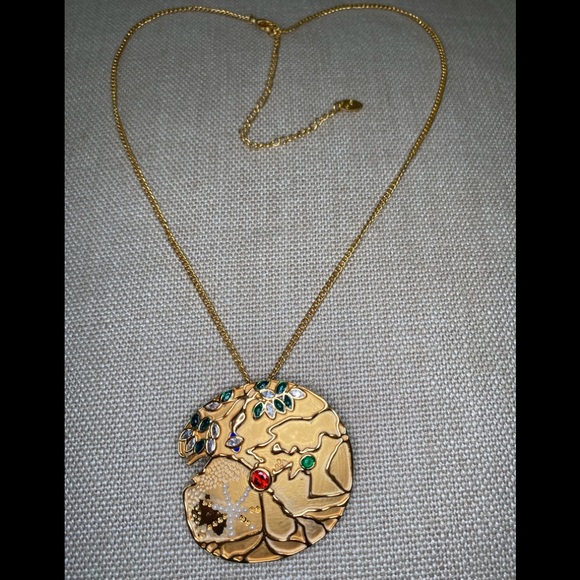 JCB 22k Gold Plated "Great Giant" BROOCH/NECKLACE Current style Retail $150 - Picture 5 of 13